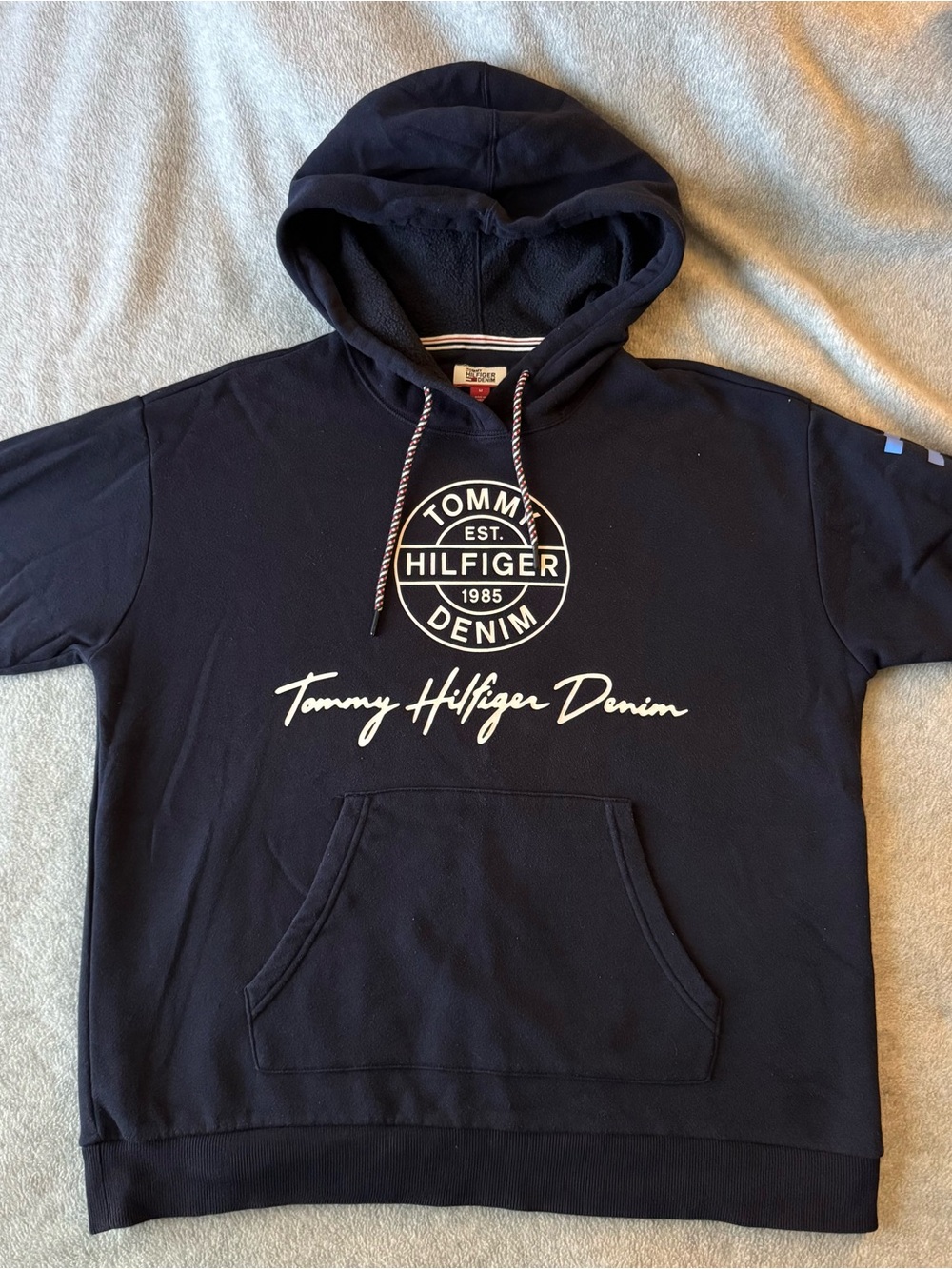 Tommy Hilfiger Navy Hoodie with Logo Script